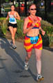 I've just got to stay ahead of that chick in the black knickers!